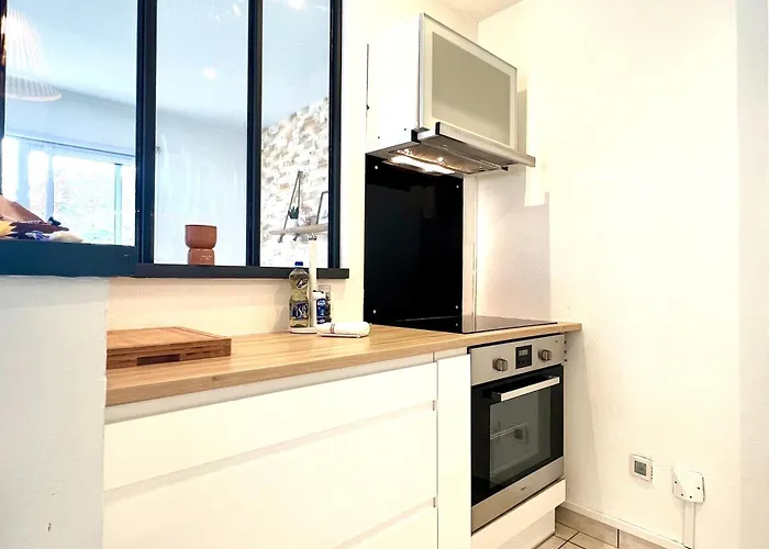 Douce Parenthese Moderne Avec Terrasse Ensoleillee Lägenhet Beaudreix